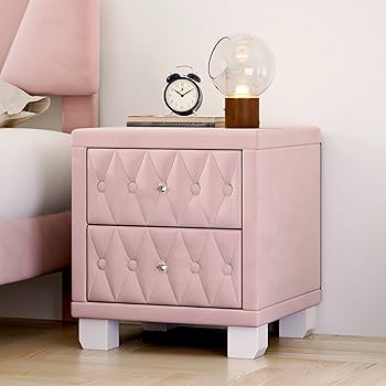 Amazon.com: CYJZH Elegant Velvet Nightstand with 2 Drawers